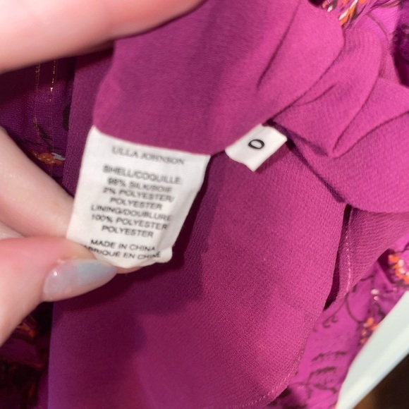 ULLA JOHNSON Torri Magenta Silk Skirt Size 0 - Picture 9 of 9